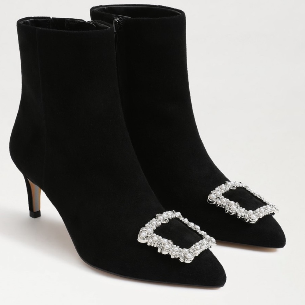🌸SAM EDELMAN🌸 Ulissa Luster Black Suede Ankle Boot Size: 6.5M